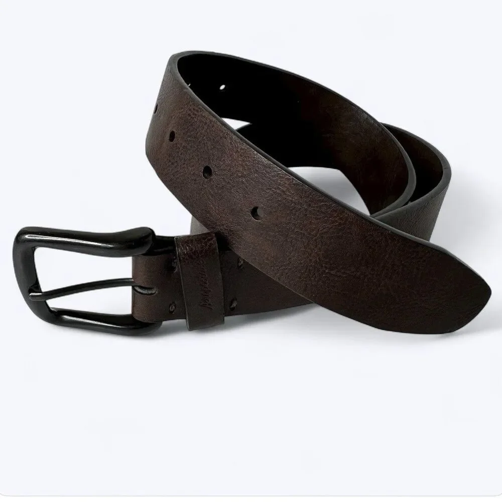 Aeropostale Brown Faux Leather Belt Sz S 30–32 Gunmetal Buckle 1.5